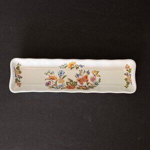 Aynsley Ring Jewelry Tray Fine China Cottage Garden Butterfly Flower England Vtg